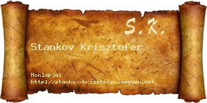 Stankov Krisztofer névjegykártya